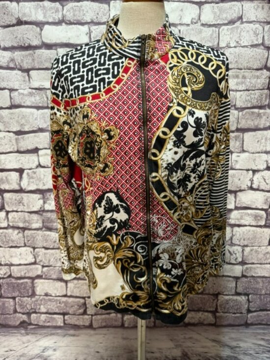 Chico's Jackets & Blazers - Chico's Black, White, Red & Brown Long Sleeve Jacket Size L